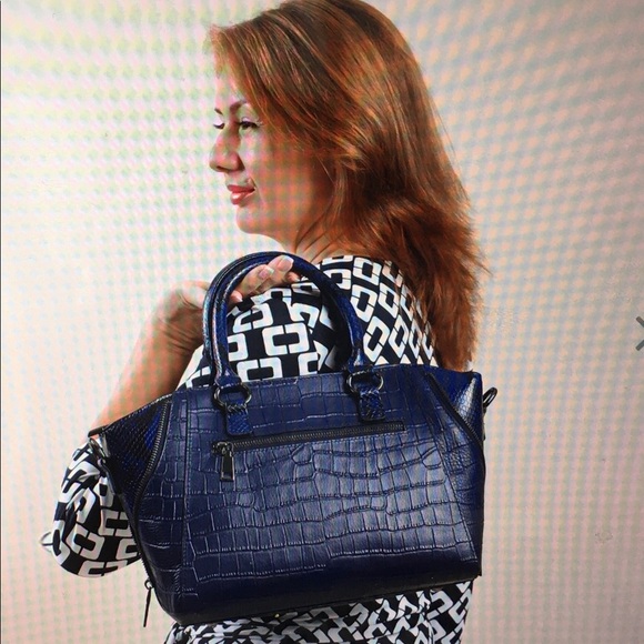 Crocodile & Snakeskin Pattern Genuine Leather Bag. NWOT - Picture 5 of 8